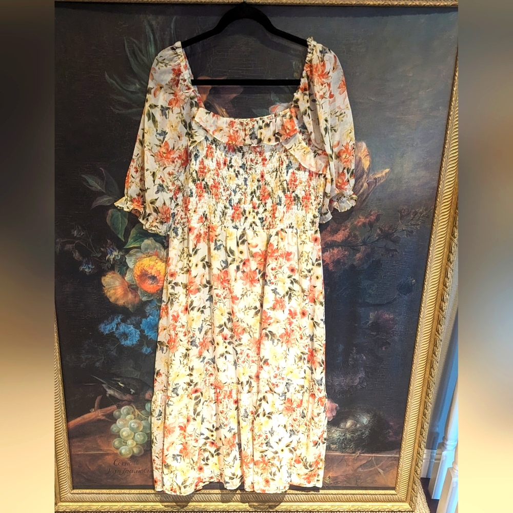 Puff sleeve dress. On or Off Shoulder